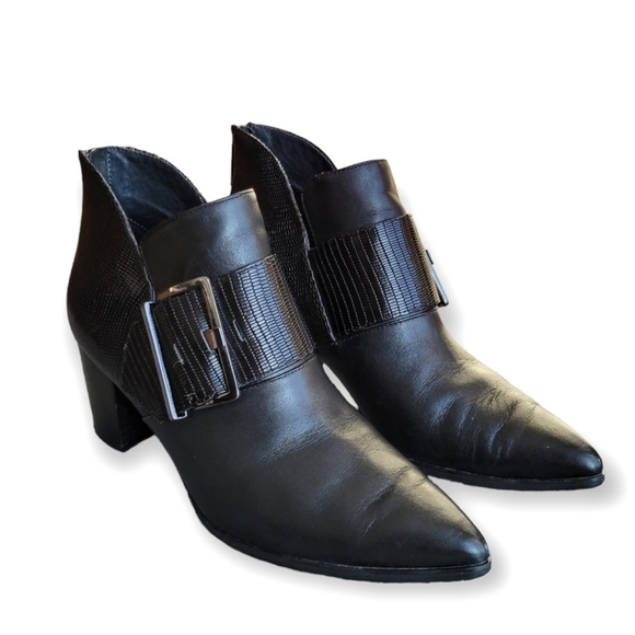 Sacha London Irene Ankle Boot Size 7.5 Black Leather - Picture 1 of 8